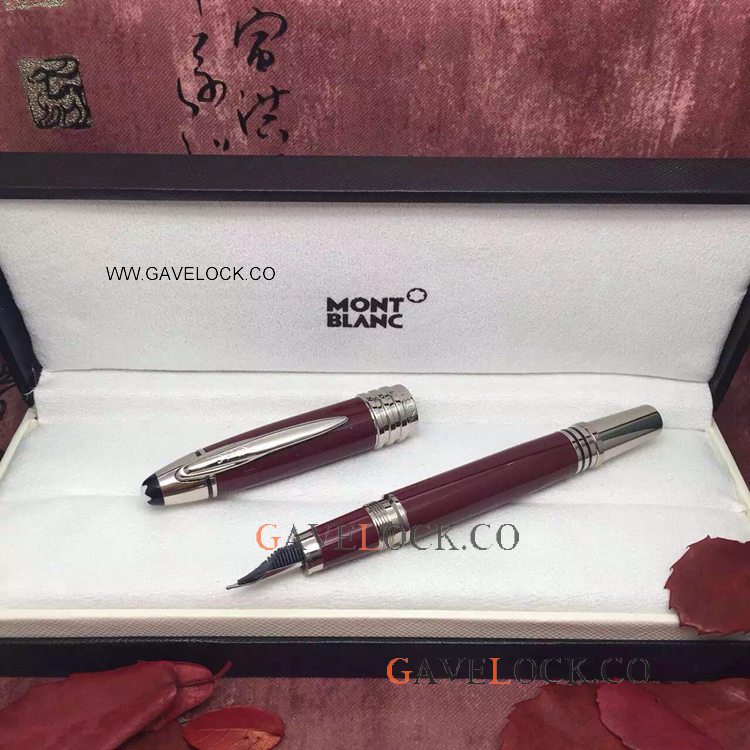 J F K Mont Blanc Replica Pens For Sale Red Barrel Fountain Pen